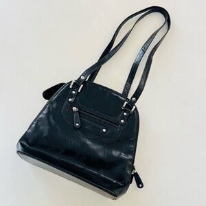 The Monte Black Leather Shoulder Bag Convertible Backpack